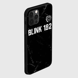 Чехол для iPhone 12 Pro Blink 182 glitch на темном фоне: символ сверху, цвет: 3D-черный — фото 2