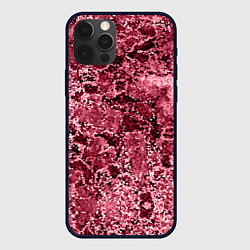 Чехол для iPhone 12 Pro Мозаичный узор в коричнево-красных тонах, цвет: 3D-черный