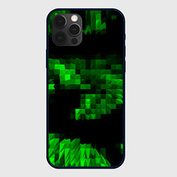 Чехол для iPhone 12 Pro Зеленые пирамиды, цвет: 3D-черный