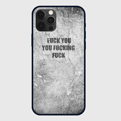 Чехол для iPhone 12 Pro F*ck you you F*cking F*ck на стене, цвет: 3D-черный