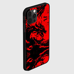 Чехол для iPhone 12 Pro Черный дракон на красном небе, цвет: 3D-черный — фото 2
