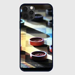 Чехол для iPhone 12 Pro Игра шашки, цвет: 3D-черный