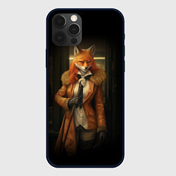 Чехол для iPhone 12 Pro Девушка лиса детектив, цвет: 3D-черный