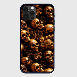 Чехол для iPhone 12 Pro Медные черепа, цвет: 3D-черный