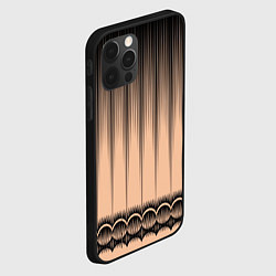 Чехол для iPhone 12 Pro Персиковый полосатый градиент, цвет: 3D-черный — фото 2