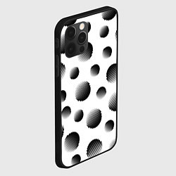 Чехол для iPhone 12 Pro Черные полосатые шары на белом, цвет: 3D-черный — фото 2