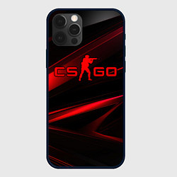 Чехол для iPhone 12 Pro CSGO red black logo, цвет: 3D-черный