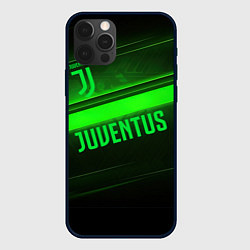 Чехол для iPhone 12 Pro Juventus green line, цвет: 3D-черный
