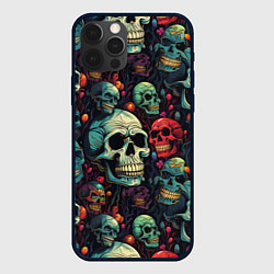 Чехол для iPhone 12 Pro Милый skull, цвет: 3D-черный