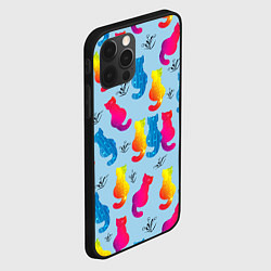 Чехол для iPhone 12 Pro Коты звездные и веточки, цвет: 3D-черный — фото 2