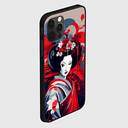 Чехол для iPhone 12 Pro Geisha vector style, цвет: 3D-черный — фото 2