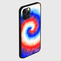 Чехол для iPhone 12 Pro Тай-дай Российский флаг, цвет: 3D-черный — фото 2