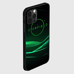 Чехол для iPhone 12 Pro Starfield green logo, цвет: 3D-черный — фото 2