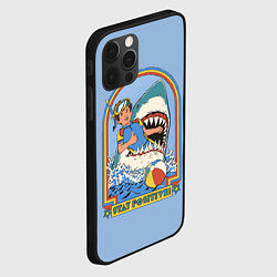 Чехол для iPhone 12 Pro Хищная акула водолаз - будь позитивным, цвет: 3D-черный — фото 2