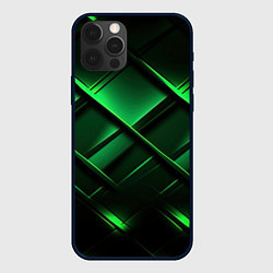 Чехол для iPhone 12 Pro Зеленые неоновые плиты, цвет: 3D-черный