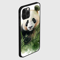 Чехол для iPhone 12 Pro Панда акварель, цвет: 3D-черный — фото 2