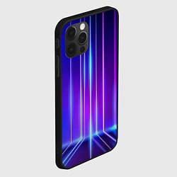 Чехол для iPhone 12 Pro Neon glow - vaporwave - strips, цвет: 3D-черный — фото 2