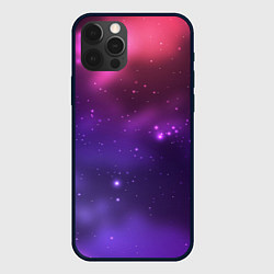 Чехол для iPhone 12 Pro Разноцветный космос - неоновое свечение, цвет: 3D-черный
