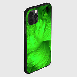 Чехол для iPhone 12 Pro Зеленая объемная абстракция, цвет: 3D-черный — фото 2