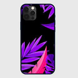Чехол для iPhone 12 Pro Floral composition - neon, цвет: 3D-черный
