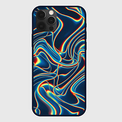 Чехол для iPhone 12 Pro Abstract waves, цвет: 3D-черный