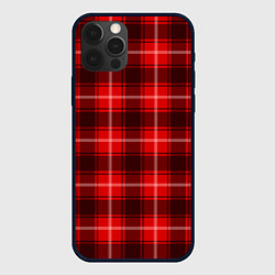 Чехол для iPhone 12 Pro Шотландка красно-чёрный, цвет: 3D-черный