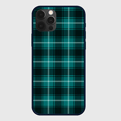 Чехол для iPhone 12 Pro Шотландка зелёный, цвет: 3D-черный
