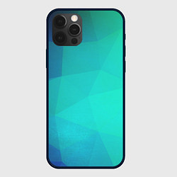 Чехол для iPhone 12 Pro Голубые грани, цвет: 3D-черный