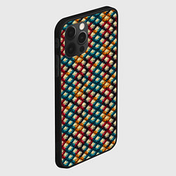 Чехол для iPhone 12 Pro Вязанная цветная текстура, цвет: 3D-черный — фото 2