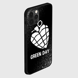 Чехол для iPhone 12 Pro Green Day glitch на темном фоне, цвет: 3D-черный — фото 2