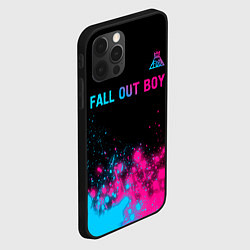 Чехол для iPhone 12 Pro Fall Out Boy - neon gradient: символ сверху, цвет: 3D-черный — фото 2