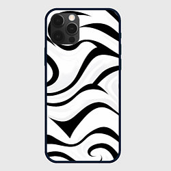 Чехол для iPhone 12 Pro Анималистическая абстракция зебры, цвет: 3D-черный