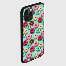 Чехол для iPhone 12 Pro Разноцветные пончики паттерн, цвет: 3D-черный — фото 2