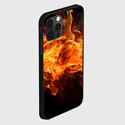 Чехол для iPhone 12 Pro Black fire style, цвет: 3D-черный — фото 2