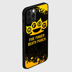 Чехол для iPhone 12 Pro Five Finger Death Punch - gold gradient, цвет: 3D-черный — фото 2