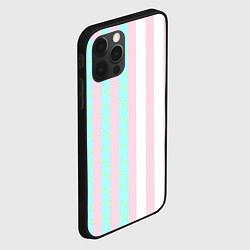 Чехол для iPhone 12 Pro Полоска Барби и Кена - сплит: нежно-мытный и розов, цвет: 3D-черный — фото 2