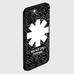 Чехол для iPhone 12 Pro Red Hot Chili Peppers glitch на темном фоне, цвет: 3D-черный — фото 2