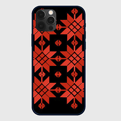 Чехол для iPhone 12 Pro Удмуртский - вертикаль black, цвет: 3D-черный