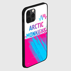 Чехол для iPhone 12 Pro Arctic Monkeys neon gradient style: символ сверху, цвет: 3D-черный — фото 2