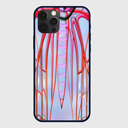Чехол для iPhone 12 Pro Розовые прожилки, цвет: 3D-черный