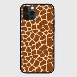 Чехол для iPhone 12 Pro Кожа жирафа - giraffe, цвет: 3D-черный