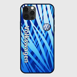 Чехол для iPhone 12 Pro Volkswagen - синий камуфляж, цвет: 3D-черный