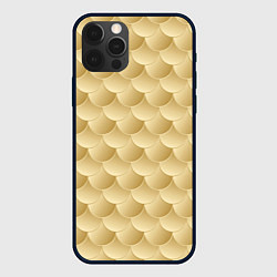 Чехол для iPhone 12 Pro Золотая чешуя, цвет: 3D-черный