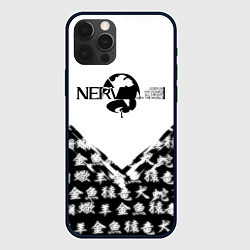 Чехол для iPhone 12 Pro Евангелион логотип Nerv anime, цвет: 3D-черный