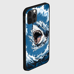 Чехол для iPhone 12 Pro Морда акулы в воде, цвет: 3D-черный — фото 2