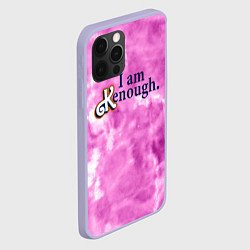 Чехол для iPhone 12 Pro I am kenough - розовый тай-дай, цвет: 3D-светло-сиреневый — фото 2