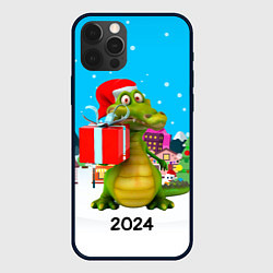 Чехол для iPhone 12 Pro Дракон с подарками, цвет: 3D-черный
