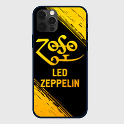 Чехол для iPhone 12 Pro Led Zeppelin - gold gradient, цвет: 3D-черный