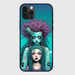 Чехол для iPhone 12 Pro Призрак и девушка в лодке, цвет: 3D-черный