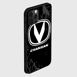 Чехол для iPhone 12 Pro Changan speed на темном фоне со следами шин, цвет: 3D-черный — фото 2